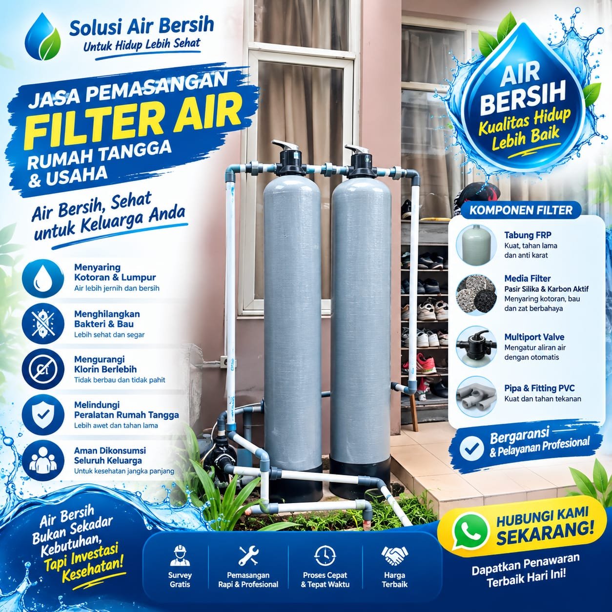 Layanan Pembersihan dan Service Filter Air Bening Air Kita
